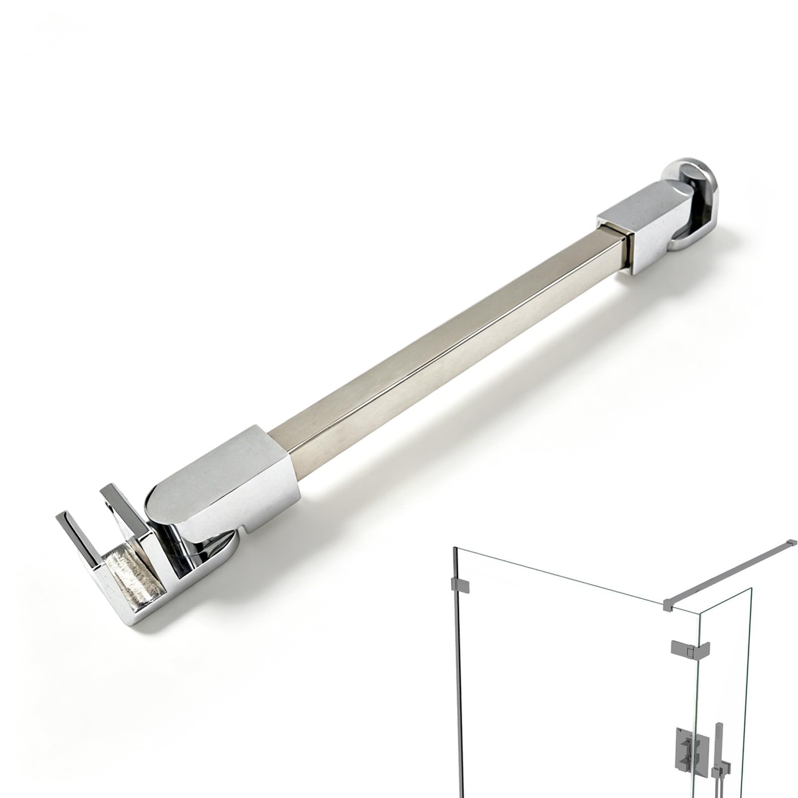 Barre de stabilisation pour douche italienne en inox 304 pour verre 8 à 12mm