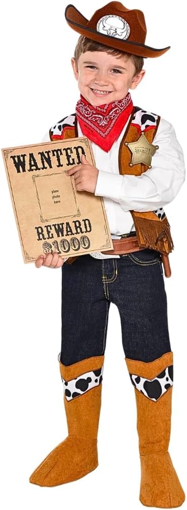Amscan 848303 Child Cowboy Sheriff Costume, Small Size (4-6 Years Old)