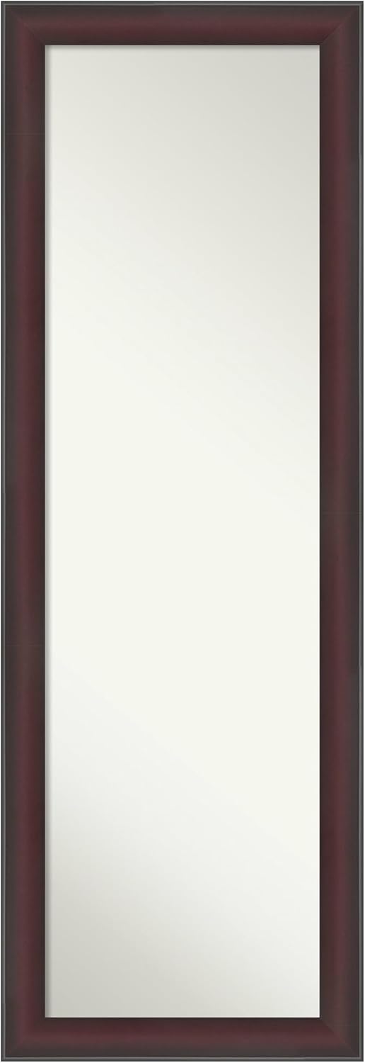 Amanti Art Brown Full Length Mirror for Door, 51x17 Yale Walnut Tall Wall Mirror Full Length, Mounted to Door or Closet Wall with no Visible Brackets, Traditional Frame, Bedroom Decor