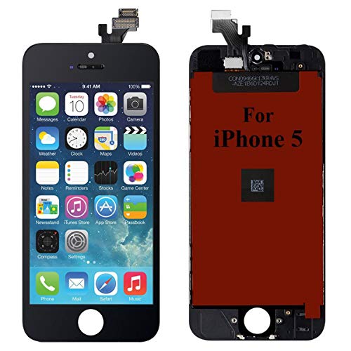 Screen Replacement for iPhone 5 Black LCD Display Touch Screen Digitizer Replacement Full Assembly with Repair Tool Kit(iPhone 5, Black)