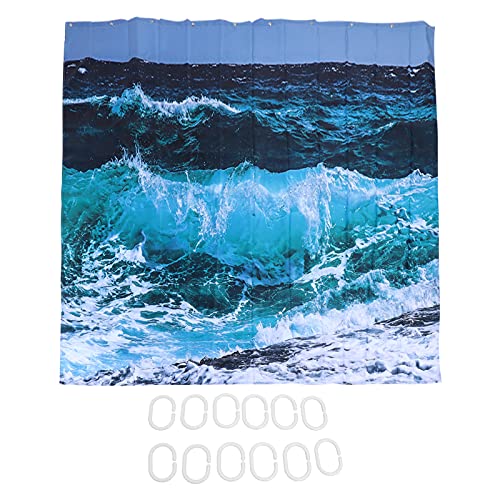 Rideau de douche imperméable Cocoarm 150x180 cm en polyester pongé avec 12 crochets - 7