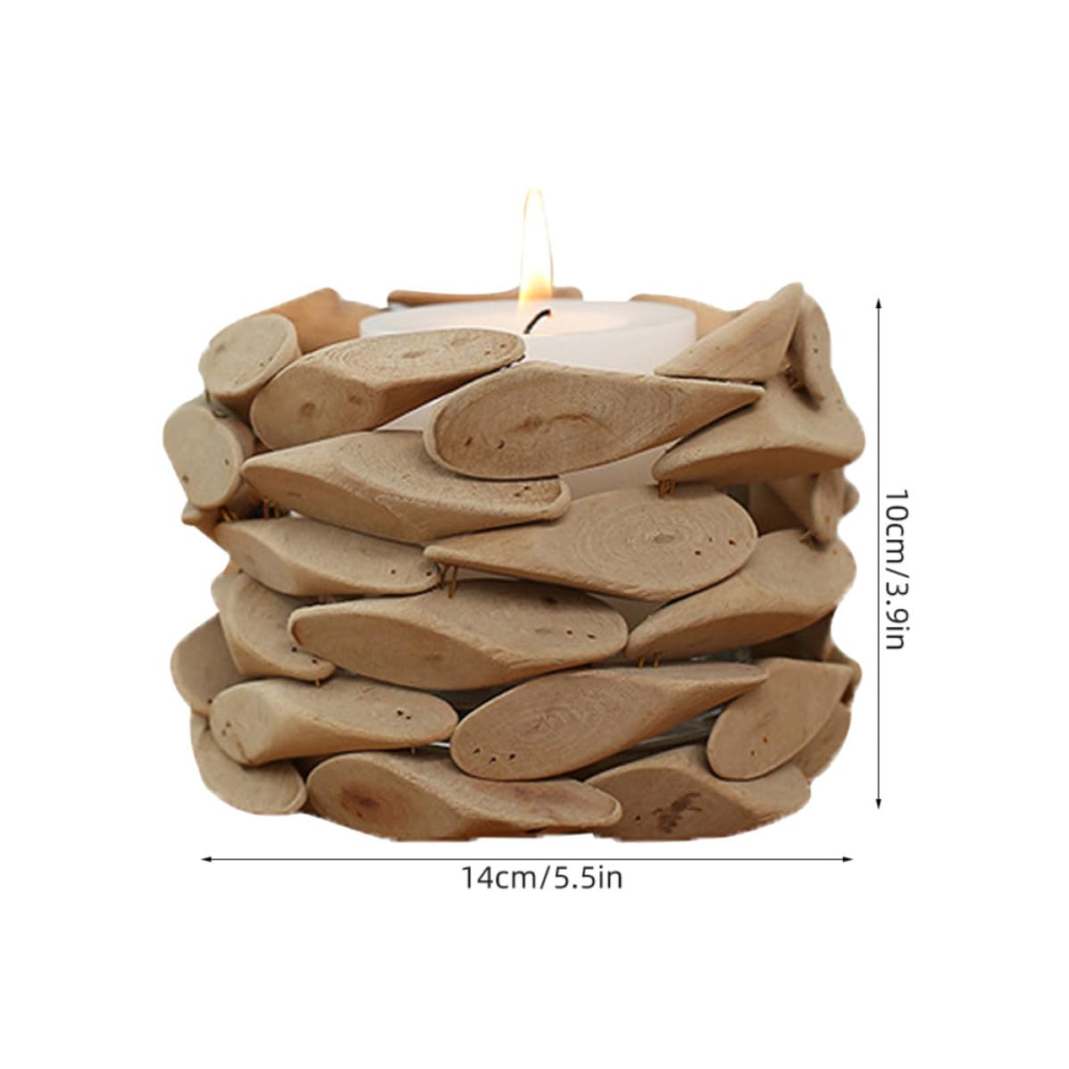 Portacandele Rotondo Decorativo in Legno Fatto per Matrimonio