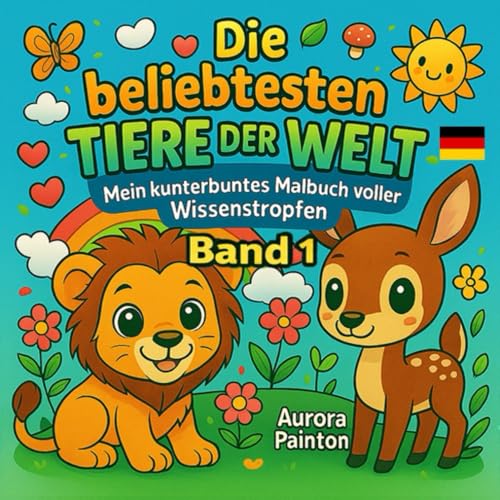 Die beliebtesten Tiere der Welt: Mein kunterbuntes Malbuch voller Wissenstropfen