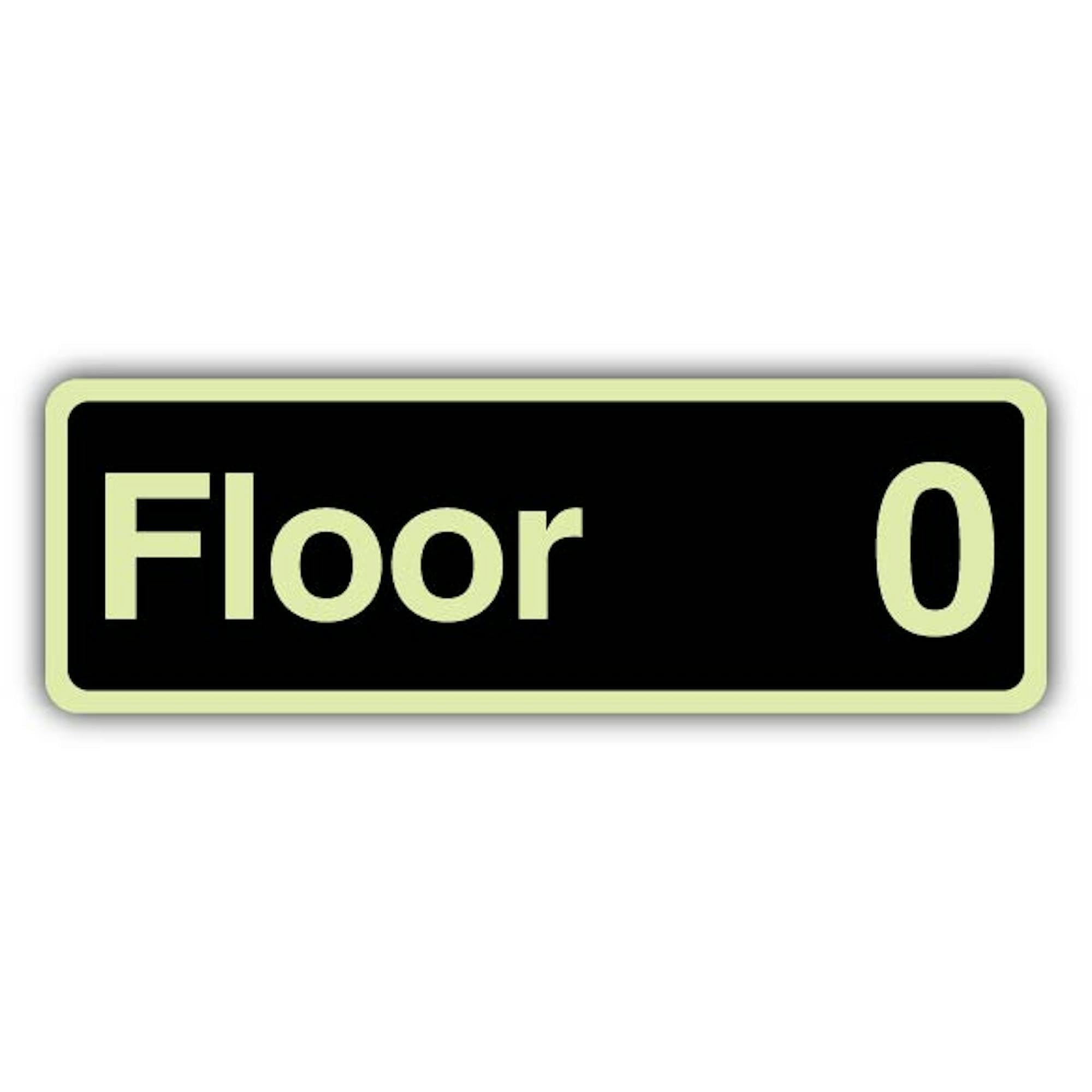 V Safety Floor 0 Sign – 600 x 200 mm – Double Glow rigido – nero