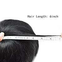 Vista 7 de Tupé para hombre, línea capilar natural, color gris, sistema de cabello humano real para hombres, postizo marrón con bucle en V para hombres, 8 x