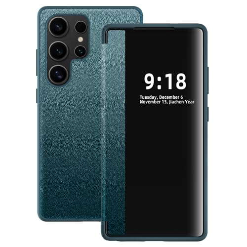 Étui en cuir synthétique pour Galaxy S22 Ultra finition haut de gamme