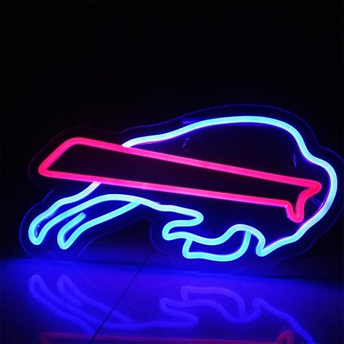 Letrero de neón para decoración de pared de búfalo, bar de cerveza, cueva de hombre, sala de juegos, garaje, decoración de fiesta de cumpleaños de