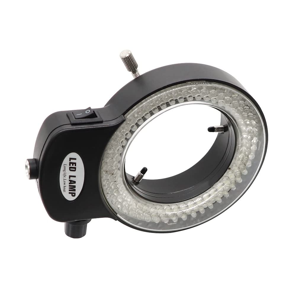 Accessori per microscopi 144 Illuminatore for microscopio a luce anulare a LED con adattatore di alimentazione Lampada regolabile da 0 a 100% for microscopio stereo e amp;Telecamera Durata e prestazio
