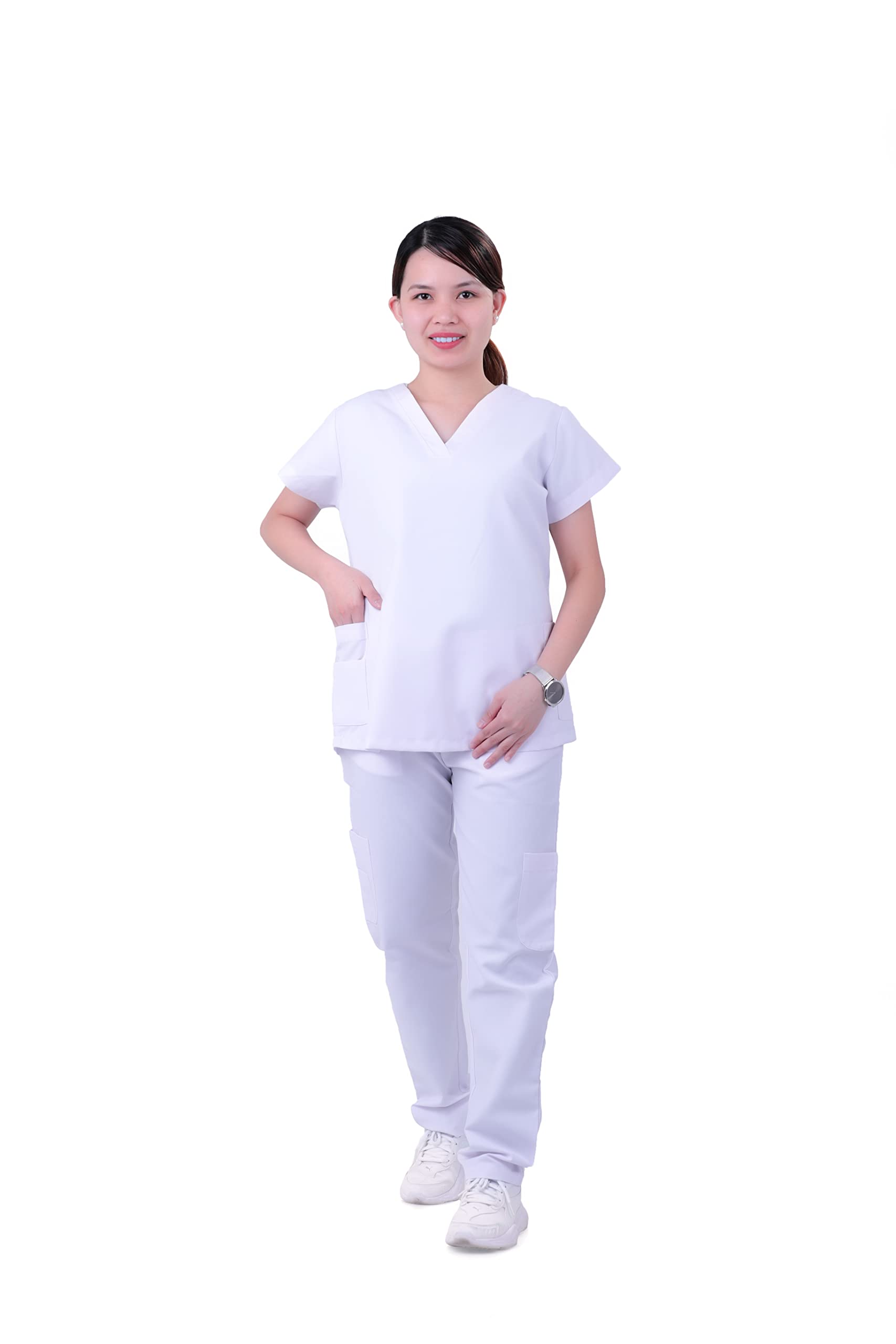 GenericVeronica Scrub Suit With Medical Uniform For Ladies Without Piping