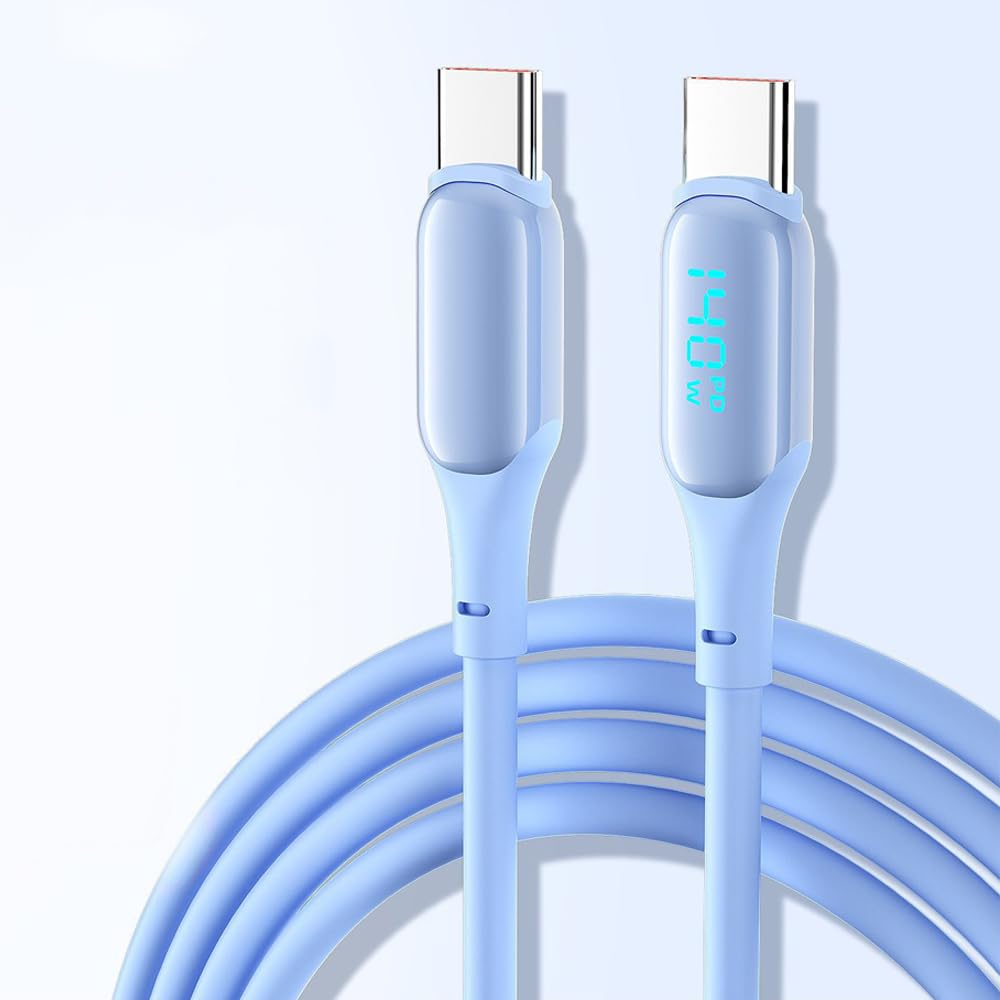 USB C ケーブル 【140W/5A 1.5m 】PD対応 Type C to Type C 急速充電 LED表示 (超高耐久シリコン) 1Phone 16/15、mcbook Air 1Pad ノートパソコン Galaxy Googl e Pixe l 各種対応