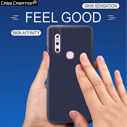 Image of Case Creation Luxurious OG Series for Vivo V15 Case Cover,Anti-Dirty Slim Case Frosted Matte Cute Candy TPU Raised Bezel (Splash of Color) Back Cover for VivoV15 -Navy Blue