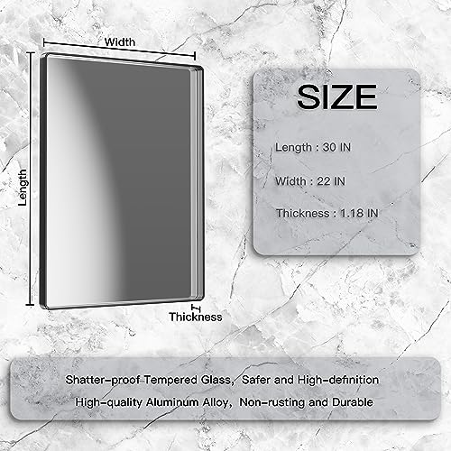 Yamazakura 24X36 Inch Bathroom Mirror, Black Vanity Mirror With Metal Frame, Matte Vanity Mirrors For Bedroom, Wall-Mounted Mirror Living Room, Bathroom Mirrors For Vanity, Rectangle Mirrors Bathroom #TOP1