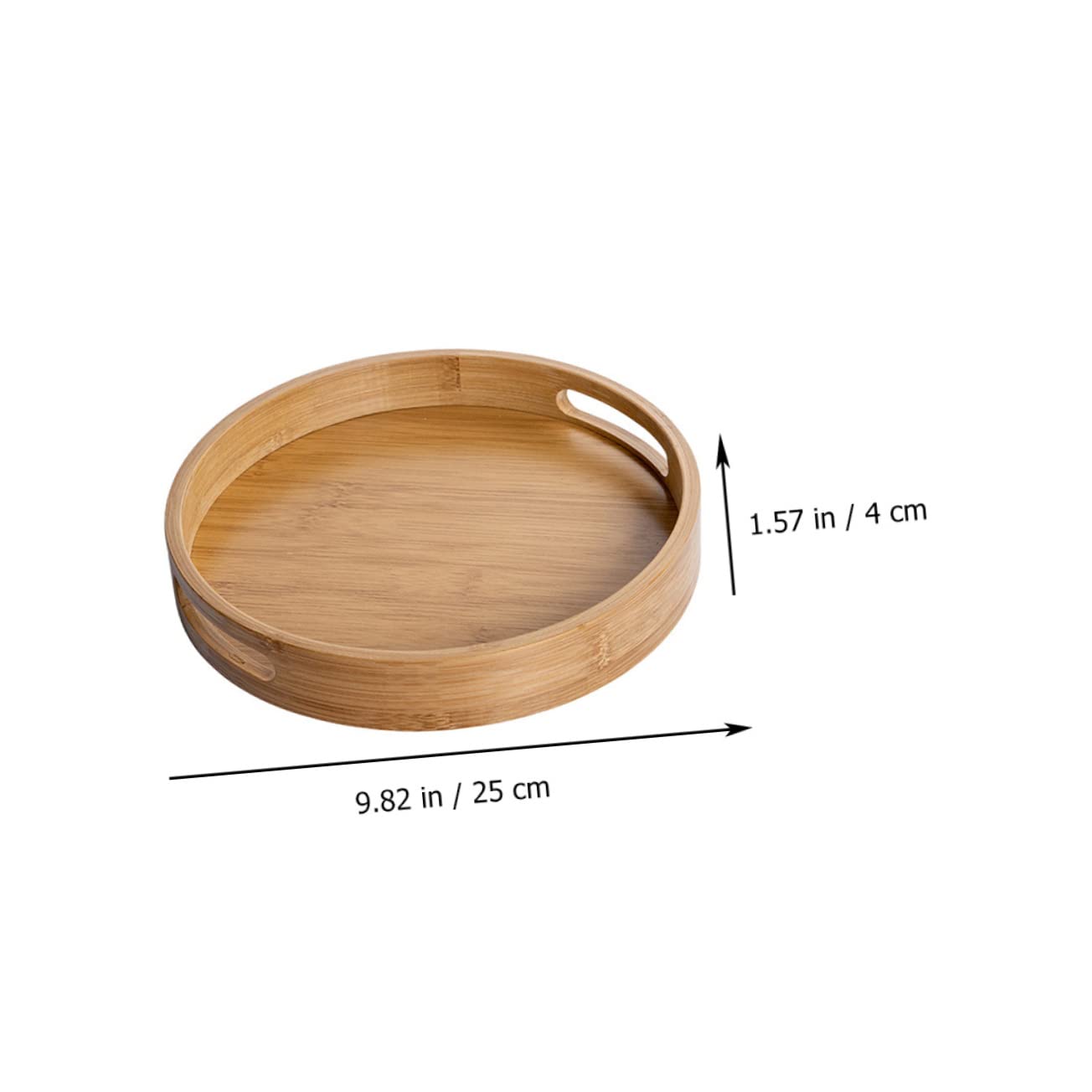 GRIRIW 1Pc Portable Tray Round Bread Storage Container for Snacks Natural Rustic Design Desktop Organizer for Home and Parties