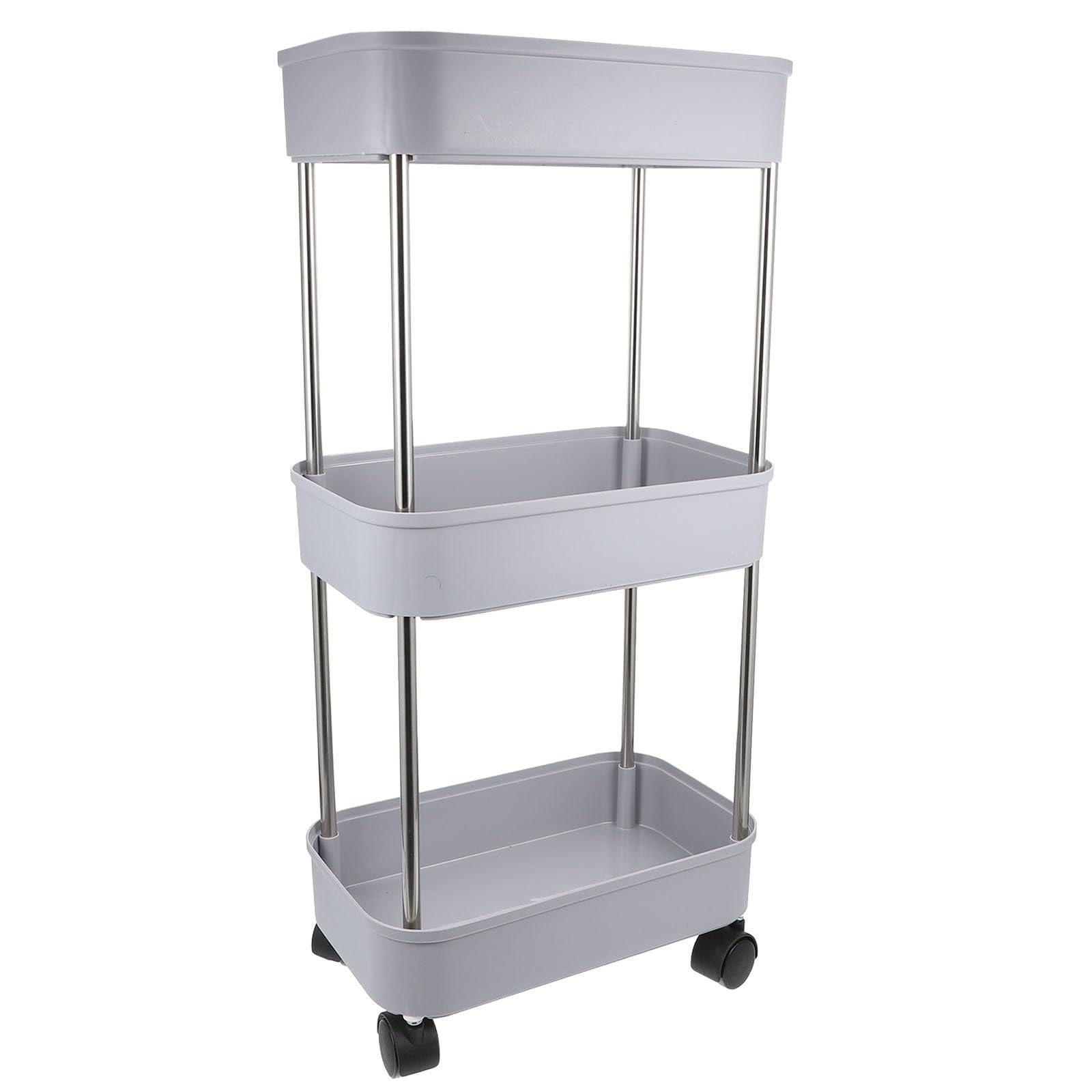 Scaffale da Cucina Multifunzione in Plastica Leggero e Stabile Design Multistrato, Carrello Mobile per Organizzare Utensili e Bottiglie in Soggiorno o Camera