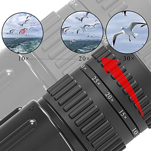 Emarth High Power 10-30X50 Zoom Monocular Telescope BAK4 Prism Waterproof Fog Proof Men Gifts for Bird Watching Camping Hunting Wildlife Traveling - Thumbnail 5