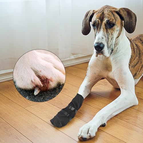 Dog Paw Wound Cover - Pet Waterproof Foot Covers | Claw Shoe Covers | Adjustable Dog Boots for Injured Paws | Breathable Four-Legged Claw Shoe Covers | Non-Slip Dog Injury Protection C