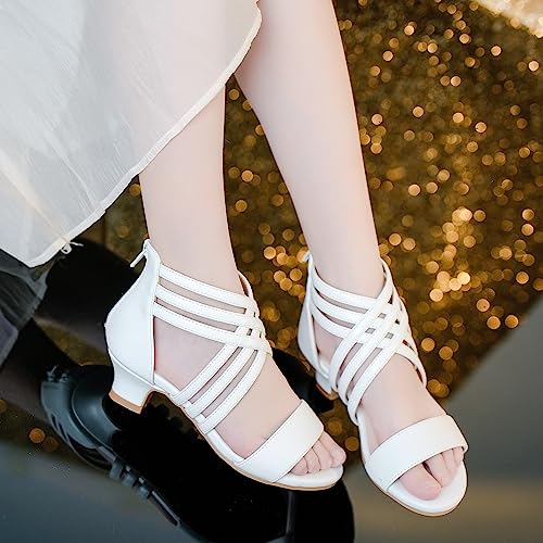 Image of LAURMOSA Little Girls Sandals High Heels Formal Shoes Open Toe Pump Sandals Glitter Party Wedding Shoes for Big Kids Toddler