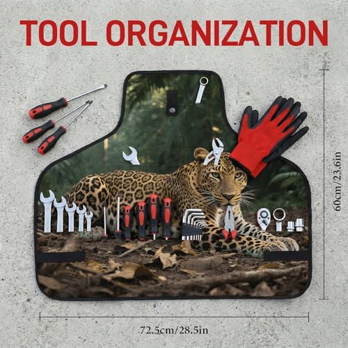 Delantal de trabajo multiusos con 8 bolsillos miniatura 2