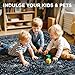 Joydeco Machine Washable Area Rugs 5x7, Boho Floral Rug for Bedroom Non Slip, Soft Forest Botanical Low-Pile Floor Indoor Throw Carpet for Living Dining Room Dorm Office, Blue-Black