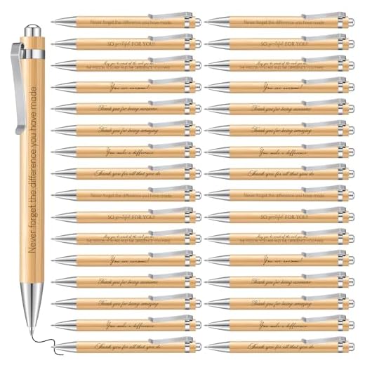 Penna a sfera in bambù motivazionale 32 pz