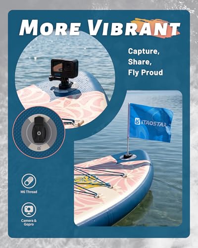Image of iTAOSTAR Daisy 11'6' x 35 inch Extra Wide Paddle Board with Seat, One-Stop Premium SUP Board Accessories, Tailored 5 Fins, Stable Stand Up Paddle Boards for Youth of All Skill Levels