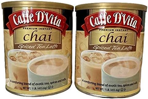 Exotic Spiced Chai Tea Latte - Pack of 2 - Premium Instant 1 lb Mix - Plastic Coffee Measuring Scoop Included