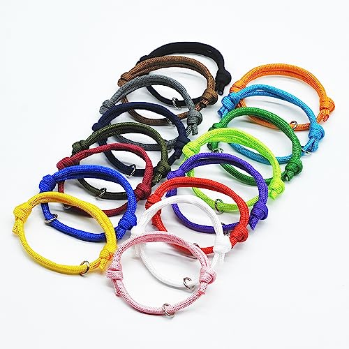 JJWNML 16pcs welpen ID halsbänder, Neugeborene kätzchen, weiche Polyester halsbänder einstellbare Bands Identifikation welpenhalsband für Neugeborene Haustier, Multi Coloured (S,12-20CM)