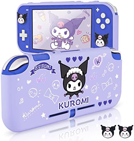 DLseego Protective Case Compatible with Switch Lite, Switch Lite Accessories and Soft Switch Lite Cover with 2 *Switch Lite Thumb Grip Caps- Purple Bunny