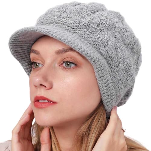 Gorro de punto con visera para mujer miniatura 1