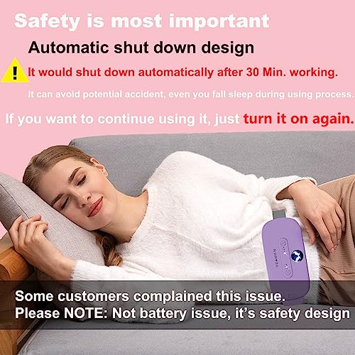Image of Portable Cordless Heating Pad, Electric Waist Belt Device,Fast Heating Pad with 3 Heat Levels and 3 Vibration Massage Modes, Back or Belly Heating Pad for Women and Girl(Light Purple)