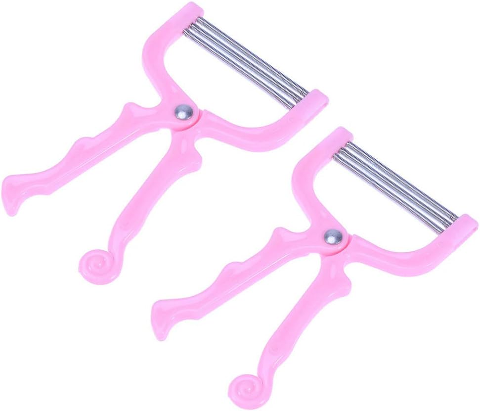 Face Hair Threader 2Pcs Portable Facial Hair Removal Threading Epilator for Women (Pink) Spring Device