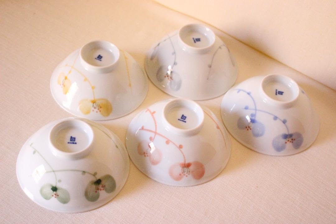 お茶碗 5個セット 花柄 茶碗【3色set】食器 美濃焼 kohana 飯碗 花