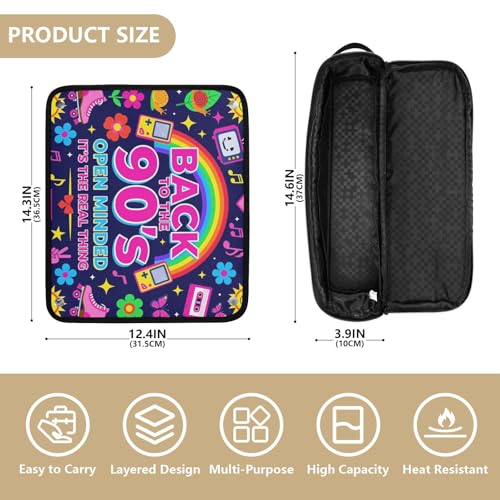 2-in-1 Estuche de Viaje para Rizadora con Tapete Resistente al Calor Extraíble, Organizador Impermeable para Plancha y Herramientas de Cuidado Capilar Retro Portable miniatura 4