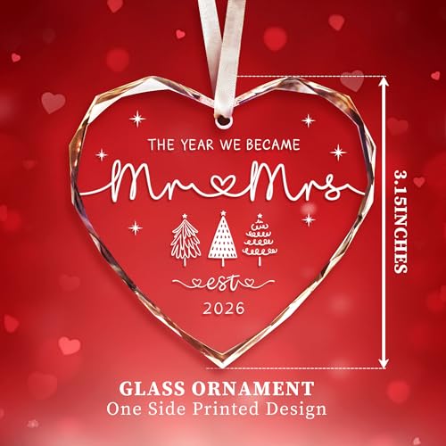 Image of Wedding Gifts for Couples 2026,First Christmas Married Ornament 2026