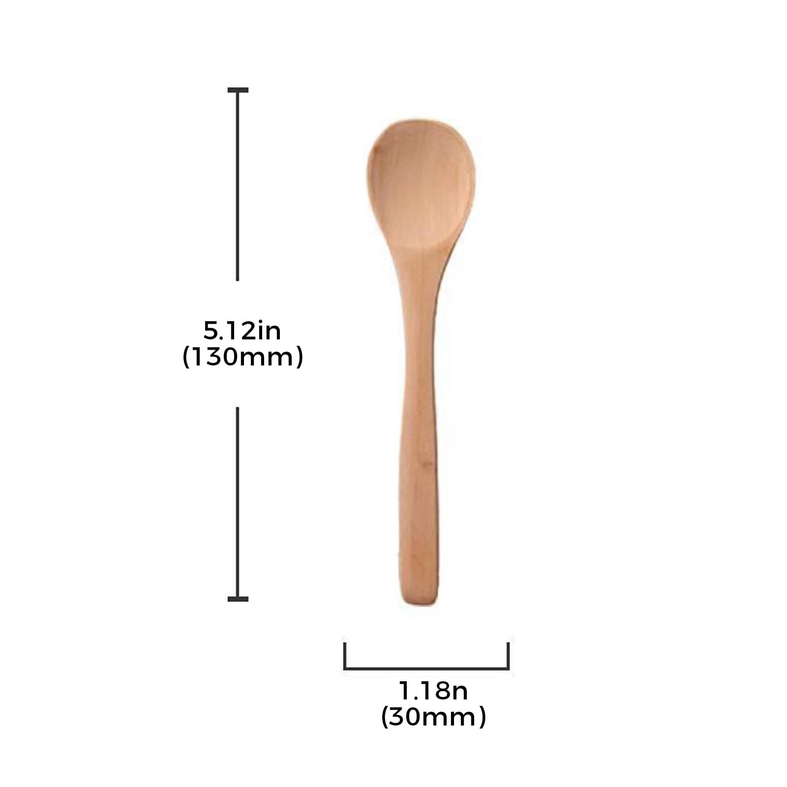 20 Stück Küchenlöffel aus Holz, Suppenlöffel aus natürlichem Holz, langer Griff, Honigkaffee, Milchlöffel, Gewürzlöffel, Geschirr, Honig-Teelöffel, geeignet für Gewürze, Eis, Kuchen