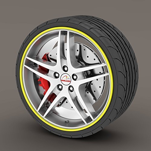 Rimblades Alloy Wheel Edge Ring Rim Protectors Tyres Tire Guard Rubber Moulding (Yellow Rimblades)