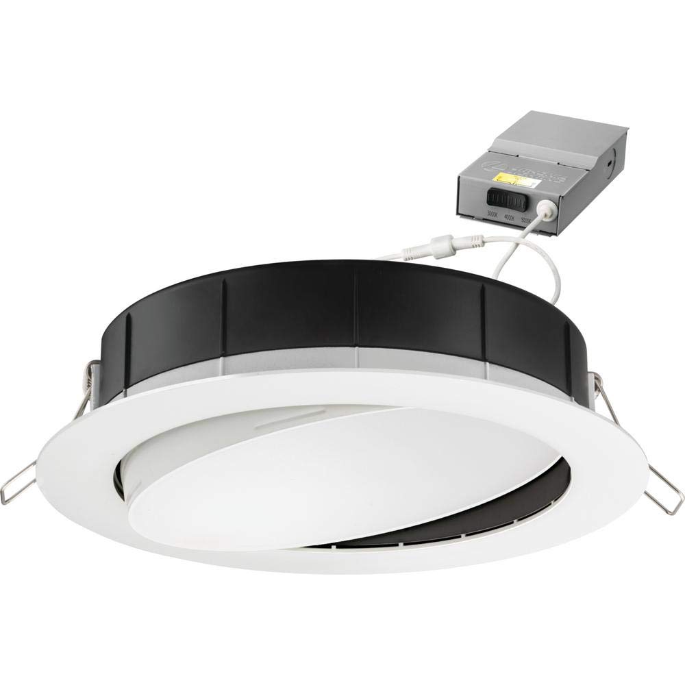 Lithonia Lighting WF6 30K40K50K 90CRI MW M6 Adjustable Gimbal LED Color Temperature Selectable Ultra Thin Recessed Downlight, 3000K | 4000K | 5000K, White (Matte White, 6")