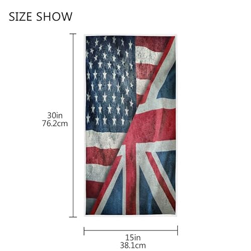 Qugrl J-HTG280213281P249C284S460 Vintage Usa Uk Flag Kitchen Hand Towels American England Flag Dish Cloth Fingertip Towel thumb #1