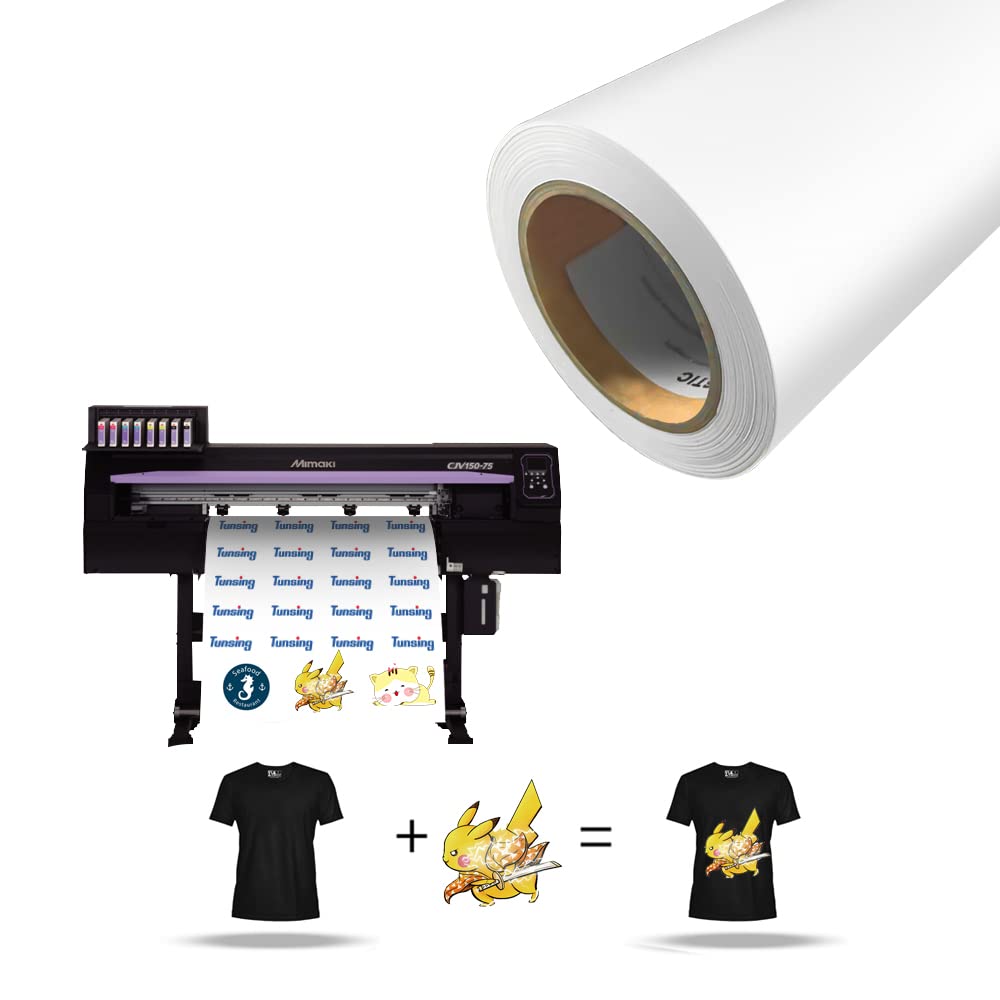 Amazon.com: 24"x50ft.Roll Printable Heat Press Transfer PU Vinyl (HTV)  Matte-White-Finish 3 mil for All Color T-Shirt and All Color Fabric