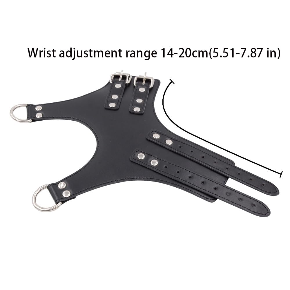 Sangle de suspension pour poignet de yoga - Kit d'entraînement de yoga - Accessoires réglables en cuir pour couples, hommes, femmes - Noir