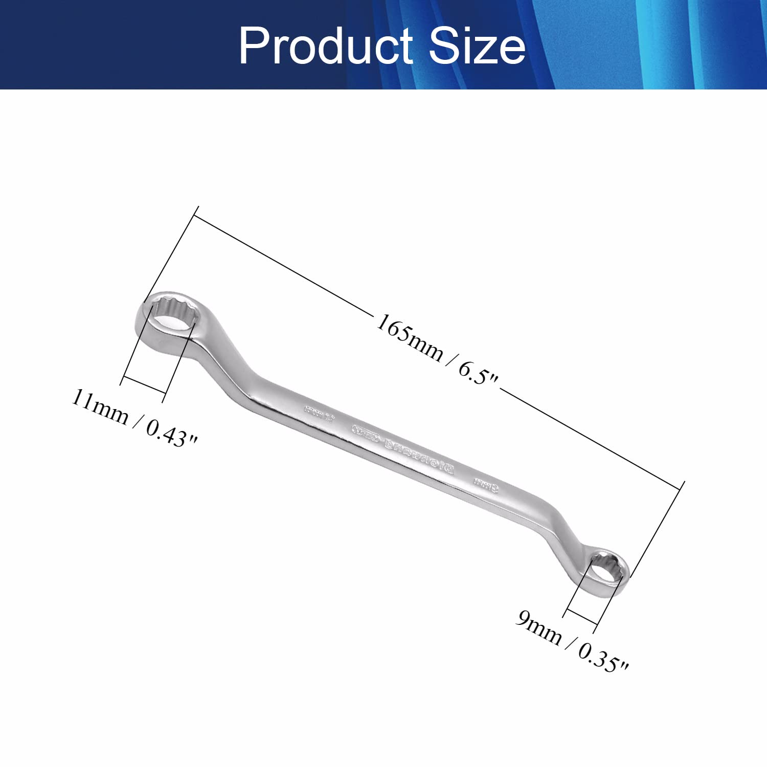Hegebeck Reversible Offset Torx Wrench Double Box End Ratcheting Wrench Car Repair Kit for Home Household Automotive 9-11mm