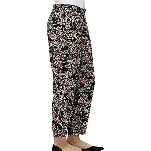 Jessica Simpson Women's Floral Soft Ankle Pants Medium Black Floral3