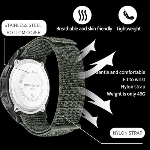 Digitaluhr Militär Uhr Herren Digital Armbanduhr Tactical Watch Military Herrenuhr 5 ATM Wasserdicht Kompass Schrittzähler ohne app und Handy Kalorienzähler Outdoor Stoppuhr Sport Chronograph Junge