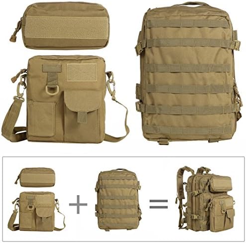 G4Free 40L Tactical Assault Backpack Water Resistant Army Molle Backpack Military Rucksack with Detachable Pouch for Outdoor Hiking Camping Trekking Hunting