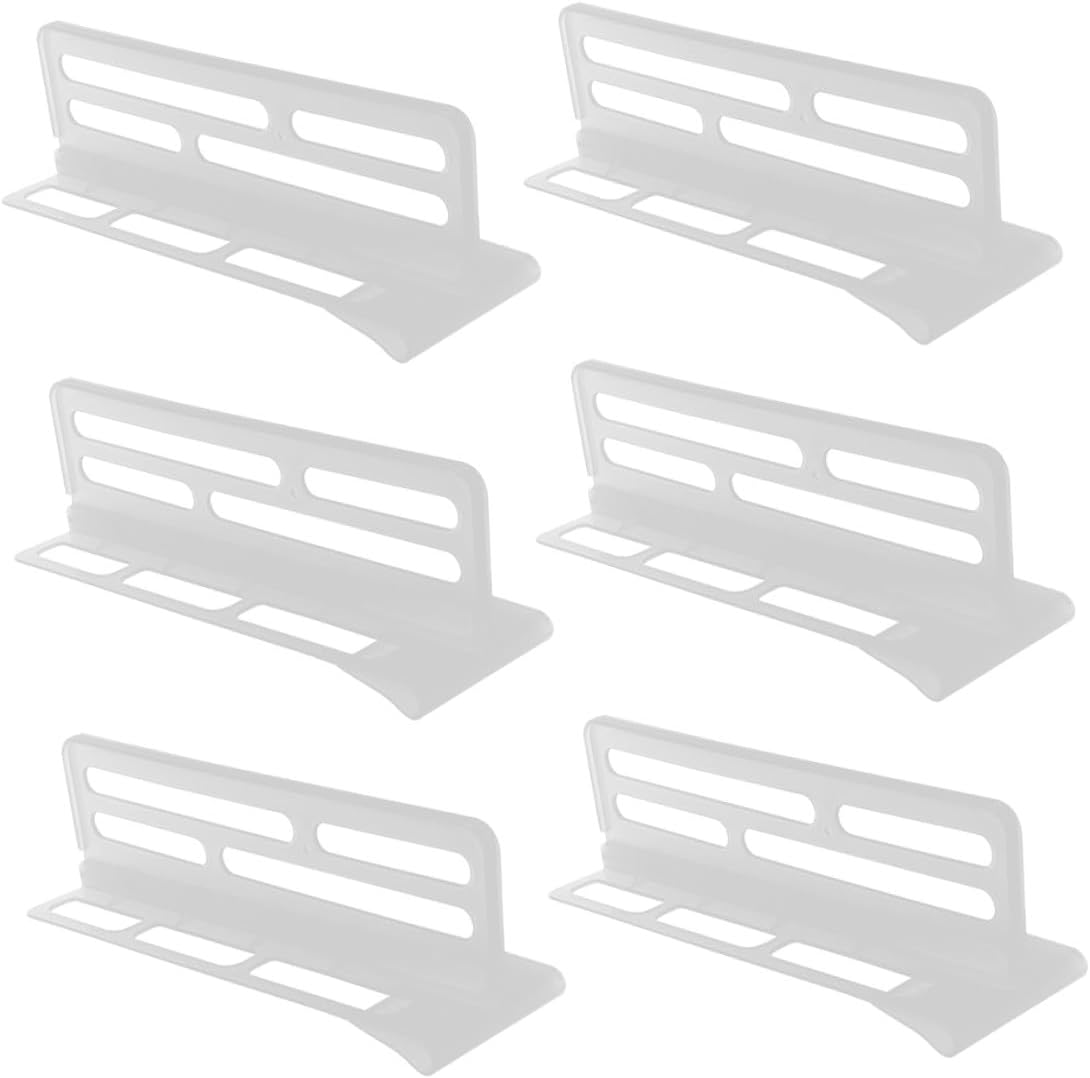 6pcs Adjustable Refrigerator Dividers Clip-on Plastic Partition Boards 26cm Fridge Side Door Organizers for Kitchen Food and Beverage Storage