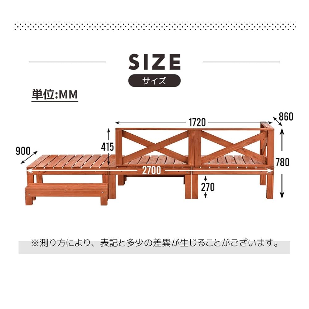 Amazon.co.jp: ウッドデッキ 天然木 キット 7点セット 0.75坪