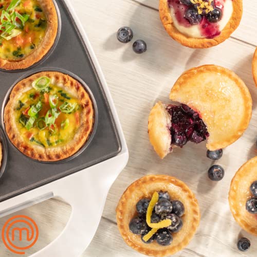 Masterchef Mini Pie And Quiche Maker- Pie Baker Cooks 6 Small Pies And Quiches In Minutes- Non-Stick Cooker W Dough Cutting Circle For Easy Dough Measurement And Filling, Spring Mothers Day Gift #TOP2