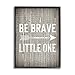 Stupell Industries Be Brave Little One Rustic Adventure Sentiment Grain Pattern, Designed by Ashley Calhoun Black Framed Wall Art, 24 x 30, Brown