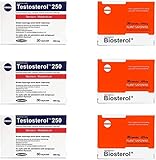 Megabol KombiSet | 3x Biosterol + 3x Testosterol 250 | 30 Kapseln je Packung (insg. je 90 Stück Biosterol &Testosterol) | Body Building Kraftsport Testosteron | Nahrungsergänzungsmittel