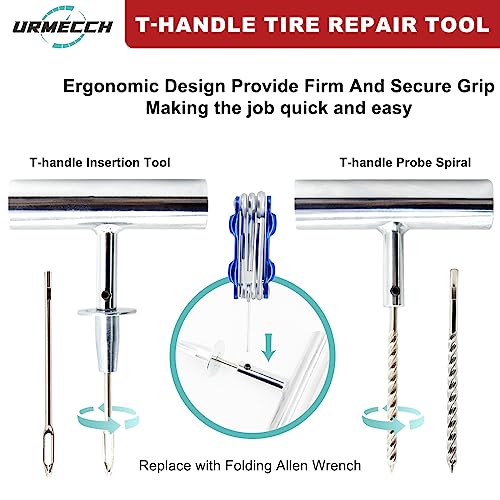 Image of Flat Tire Repair Kit with Plugs, Road Flares, Multi Function Pliers, Roadsides Car Emergency Tools for Punctured Tyres, Men's Gift for Father's Day